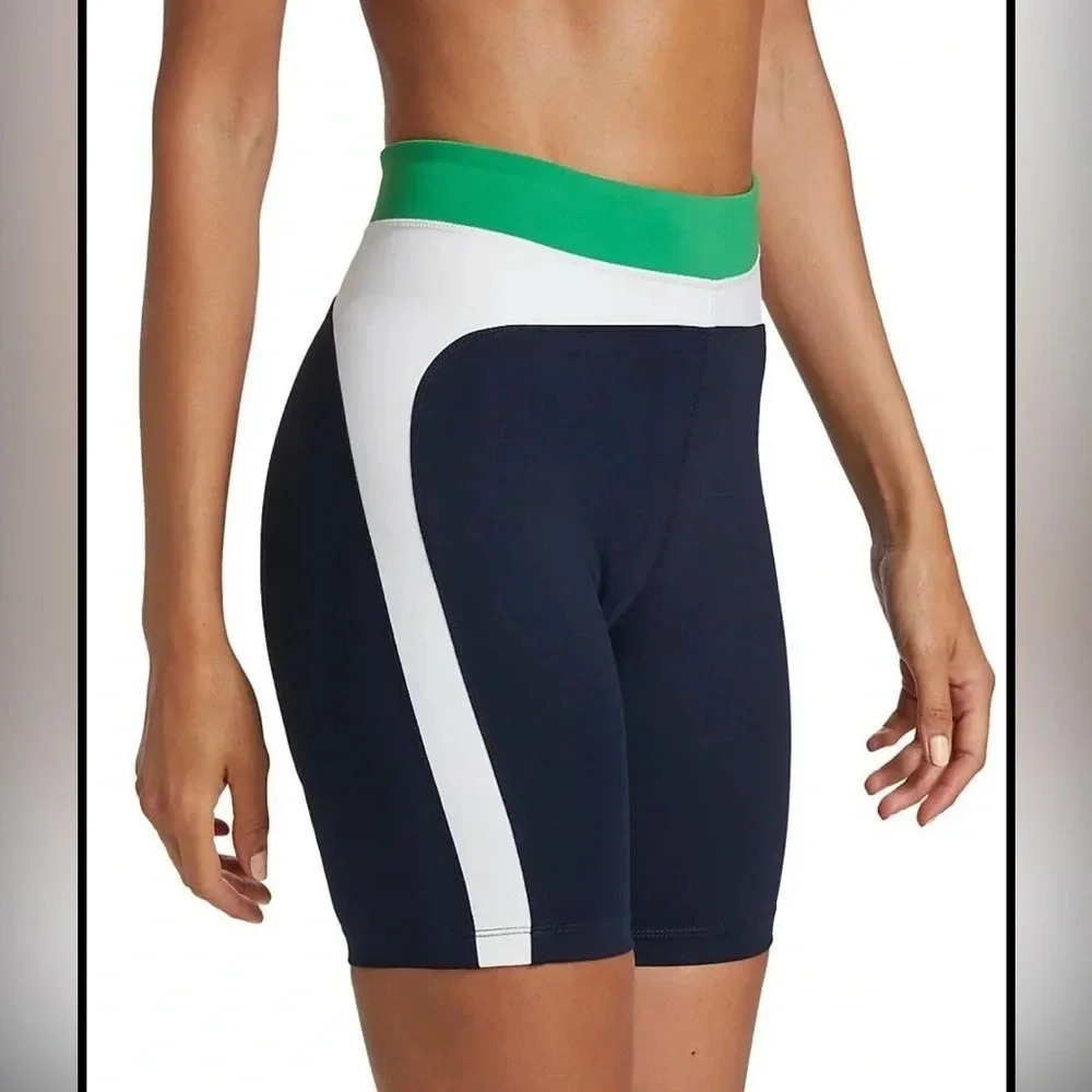 New Splits59 Dream High-Waisted Techflex Indigo/Off White Bike Shorts XSmall